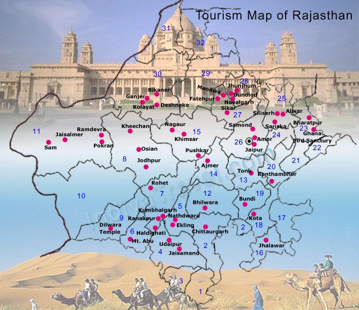  Rajasthan Tourism Map 